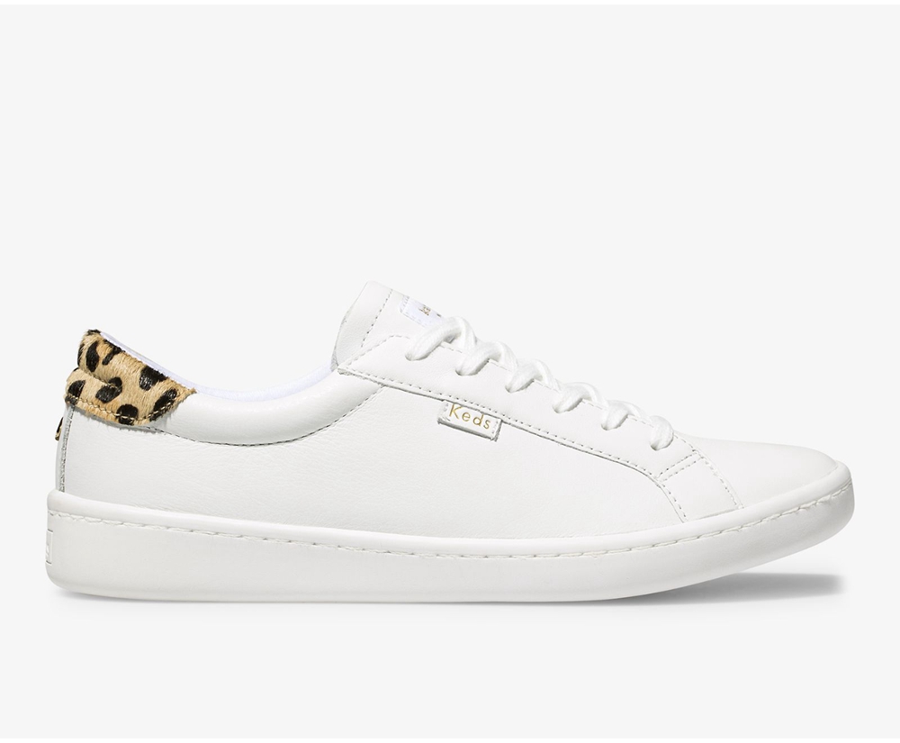 Tenis Keds Mujer Blancos - Kate Spade New York Ace Cuero Calf Hair - 6250-MBKYH